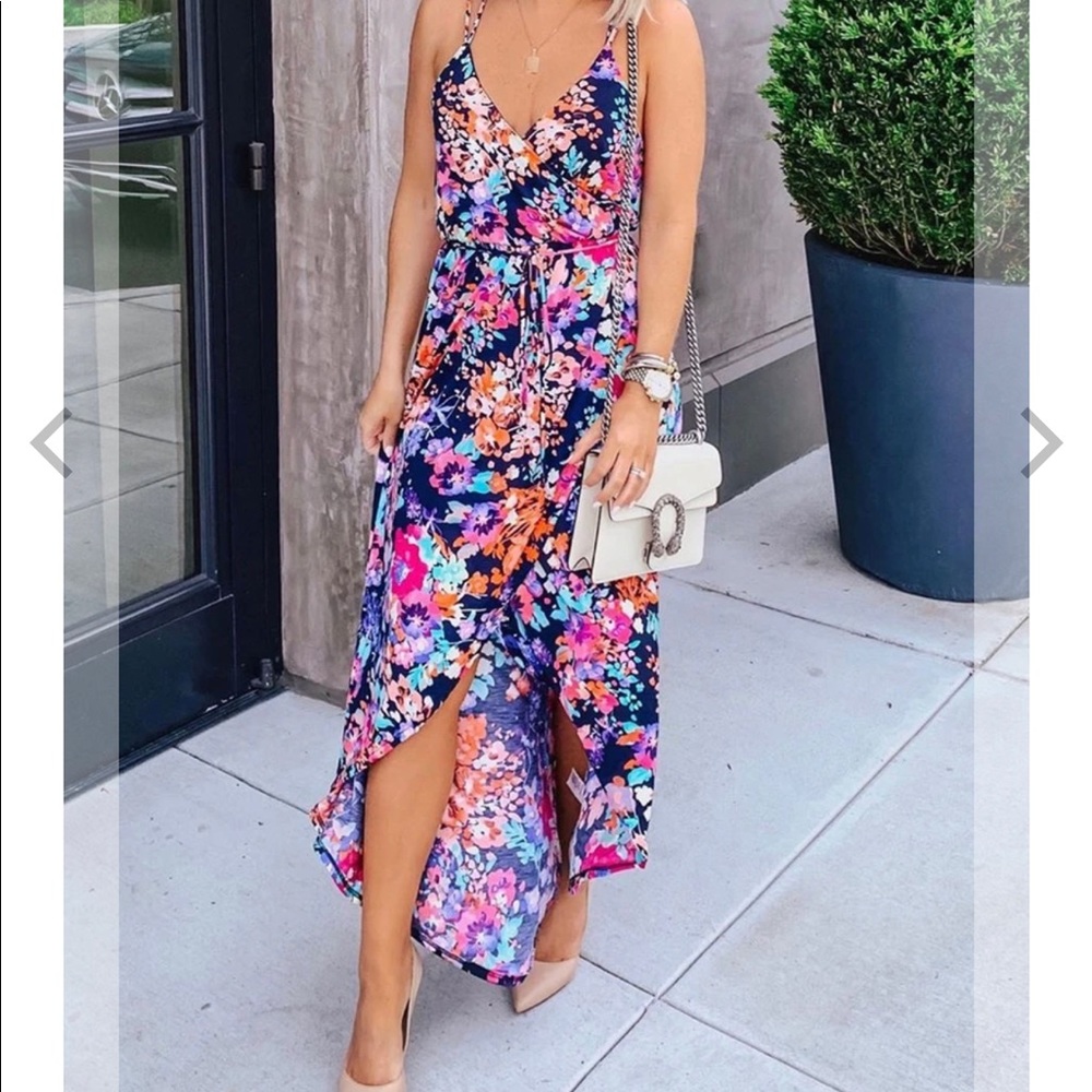 Navy Floral Dress